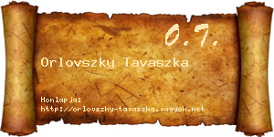 Orlovszky Tavaszka névjegykártya